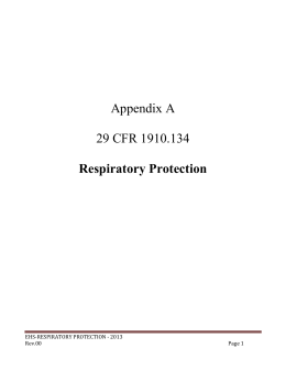 Appendix A 29 CFR 1910.134 Respiratory Protection