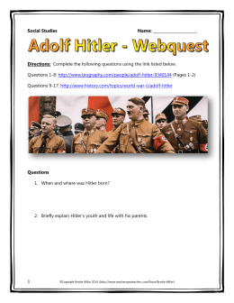 Hitler - Webquest with Key