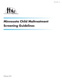 Minnesota Child Maltreatment Screening Guidelines