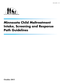 Minnesota Child Maltreatment Intake, Screening and Response