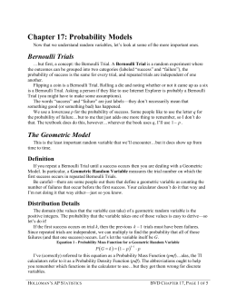 Chapter 17: Probability Models