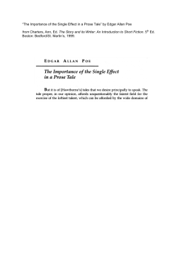 “The Importance of the Single Effect in a Prose Tale” by Edgar Allan