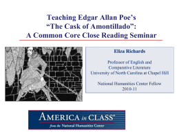 Teaching Edgar Allan Poe`s “The Cask of Amontillado”: A Common