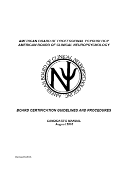 ABCN Candidate`s Manual - American Board of Professional