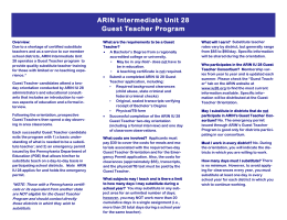 ARIN Guest Teacher Program Brochure