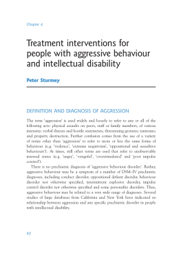 Treatment interventions for people with aggressive behaviour and