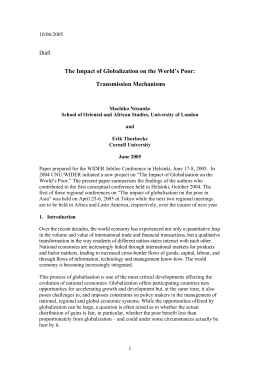 The Impact of Globalization on the World`s Poor: Transmission