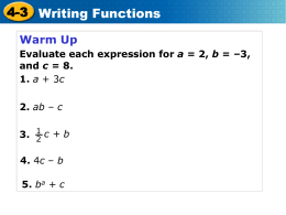 4-3 Writing Functions