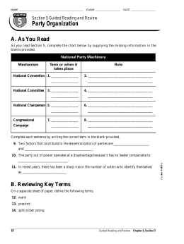 Chapter 5, Section 5: Guided Reading