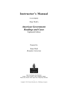 Woll 18th Ed Instructors Manual