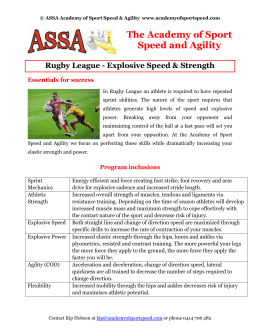 Rugby League Information Sheet - Academy of Sport Speed and