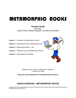 metamorphic rocks - Math/Science Nucleus