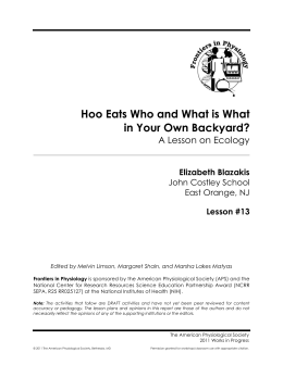Hoo Eats Who and What is What in Your Own Backyard?