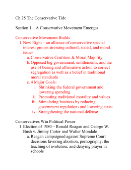 Ch 25 The Conservative Tide Section 1 – A Conservative Movement