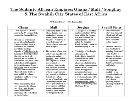 The Sudanic African Empires - Harrison Humanities