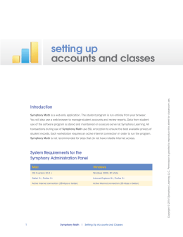 Setting Up Accounts and Classes