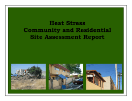 Heat Stress Community and Residential Site Assessment Report