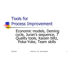 Tools for Process Improvement Tools for Process Improvement