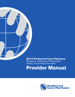 2016 Provider Manual - mypreferredprovider.com