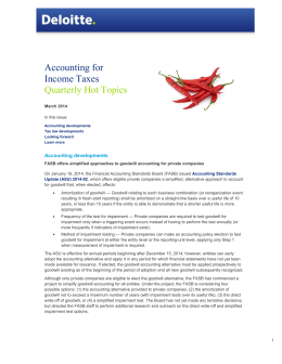 Accounting for Income Taxes Quarterly Hot Topics