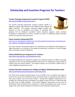 Scholarship and Incentive Programs for Teachers