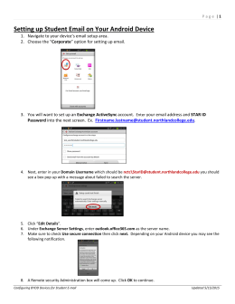 Setting up Student Email on Your Android Device