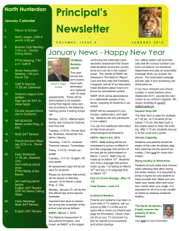 Principal`s January Newsletter 2012 - North Hunterdon