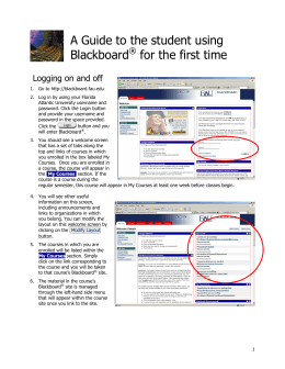 A Guide to the Student using Blackboard® for the - it