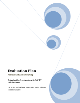 Evaluation Plan - Jessica Lynn Robinson`s Portfolio