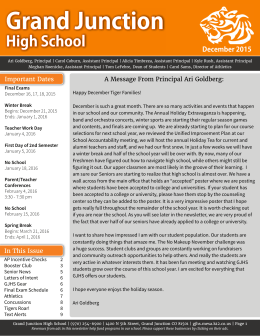 December Newsletter - Grand Junction High School
