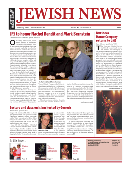 February 09 - Washtenaw Jewish News