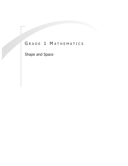 Grade 1 Math Shape and Space Section