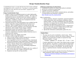 Recipe Standardization Steps - UC Davis Center for Nutrition in