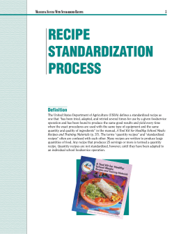 recipe standardization process recipe standardization