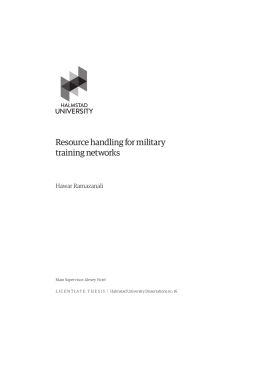 Resource handling for military training networks