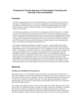 Proposal for Faculty Approval of Technological Teaching and