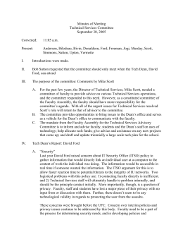 Minutes of Meeting Technical Services Committee September 30