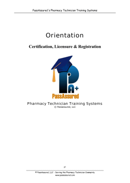 Pass Assured`s Pharmacy Technician Training Program