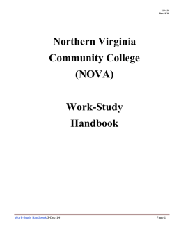 Work-Study Handbook - Northern Virginia Community College