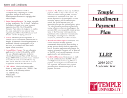 Temple Installment Payment Plan