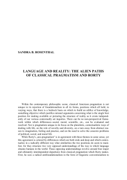 language and reality: the alien paths of classical pragmatism and rorty