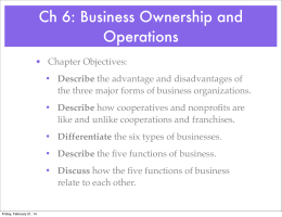 Ch 6: Business Ownership and Operations
