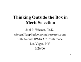 Thinking Outside the Box in Merit Selection