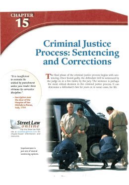 Criminal Justice Process: Sentencing and Corrections