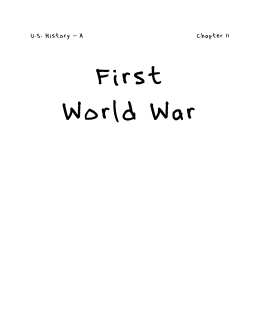Chapter 11: The First World War, 1914-1920