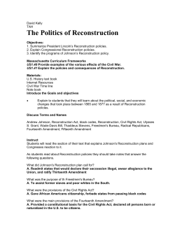 The Politics of Reconstruction