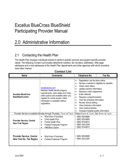 Web Site or QuickLink - Excellus BlueCross BlueShield