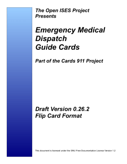 Emergency Medical Dispatch Guide Cards