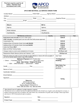 EMD Material and Services Order Form