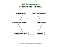 Self Assessments Holland Code – RIASEC